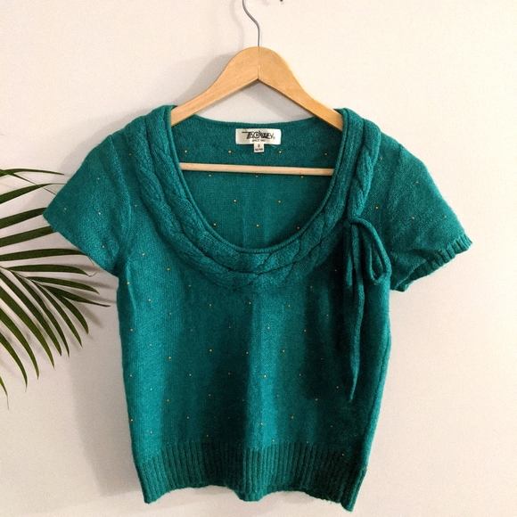 Vintage Cropped Green Sweater - Picture 1 of 3